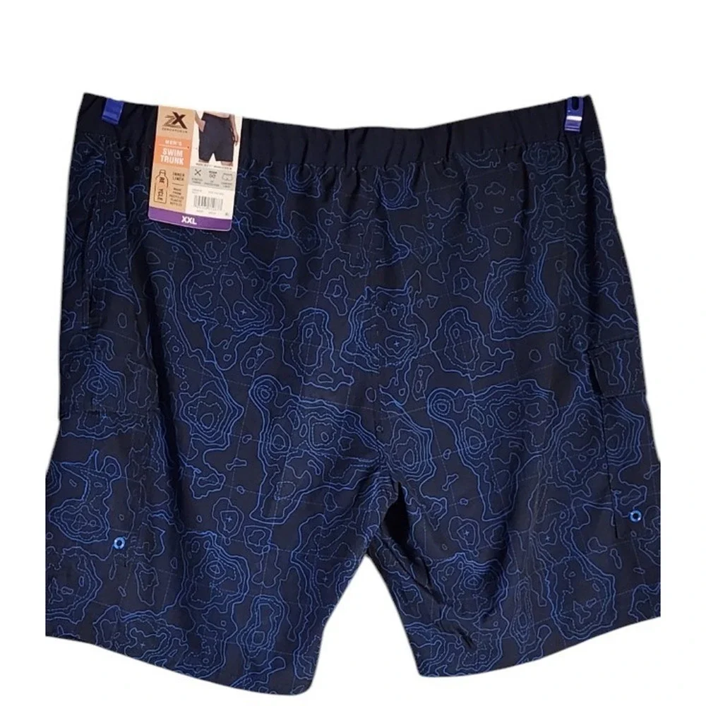 ZeroXposur Mens XXL Blue Swim Trunks Board Shorts UPF 50+ Quick Dry Pockets NWT